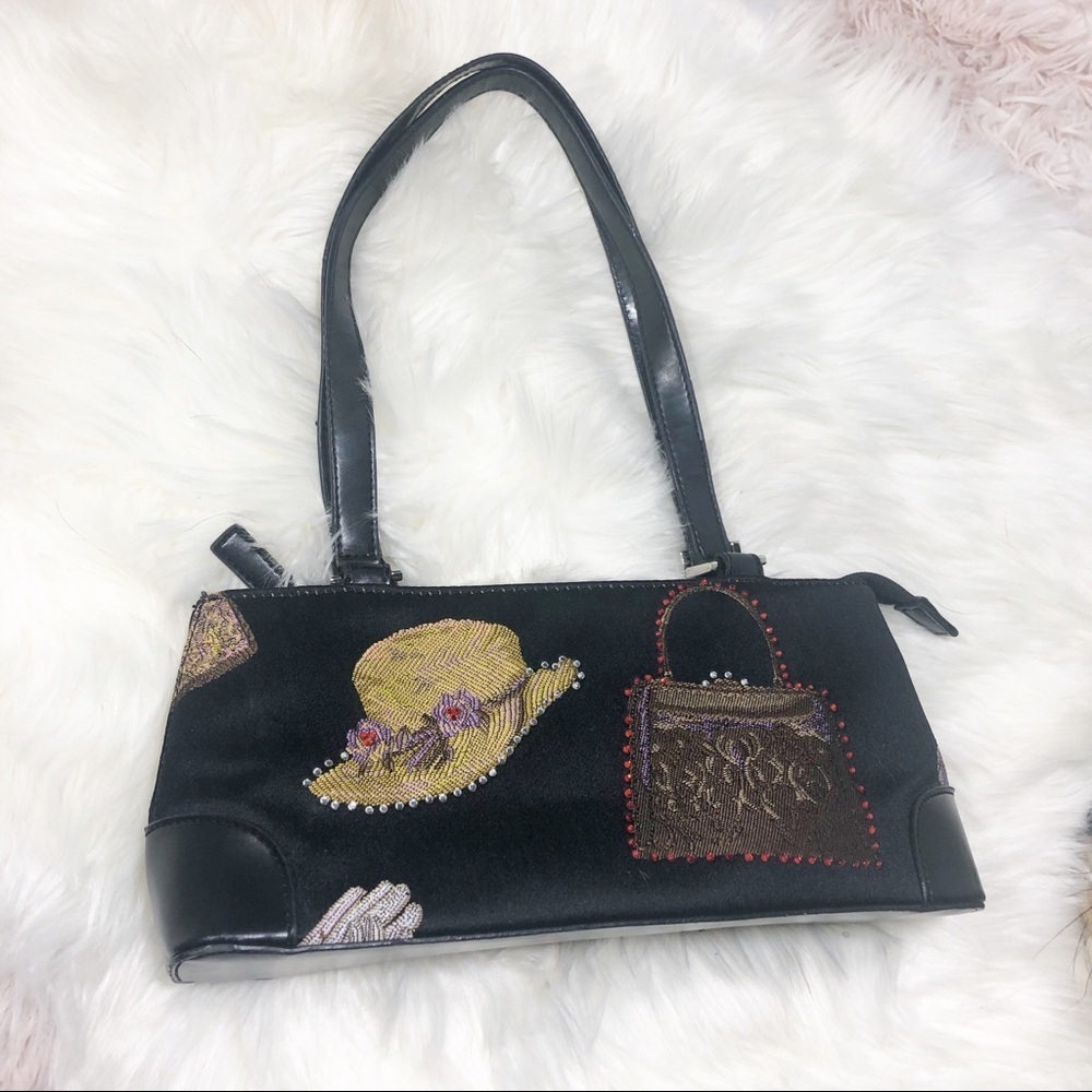 Vintage style fashion purse bag black
